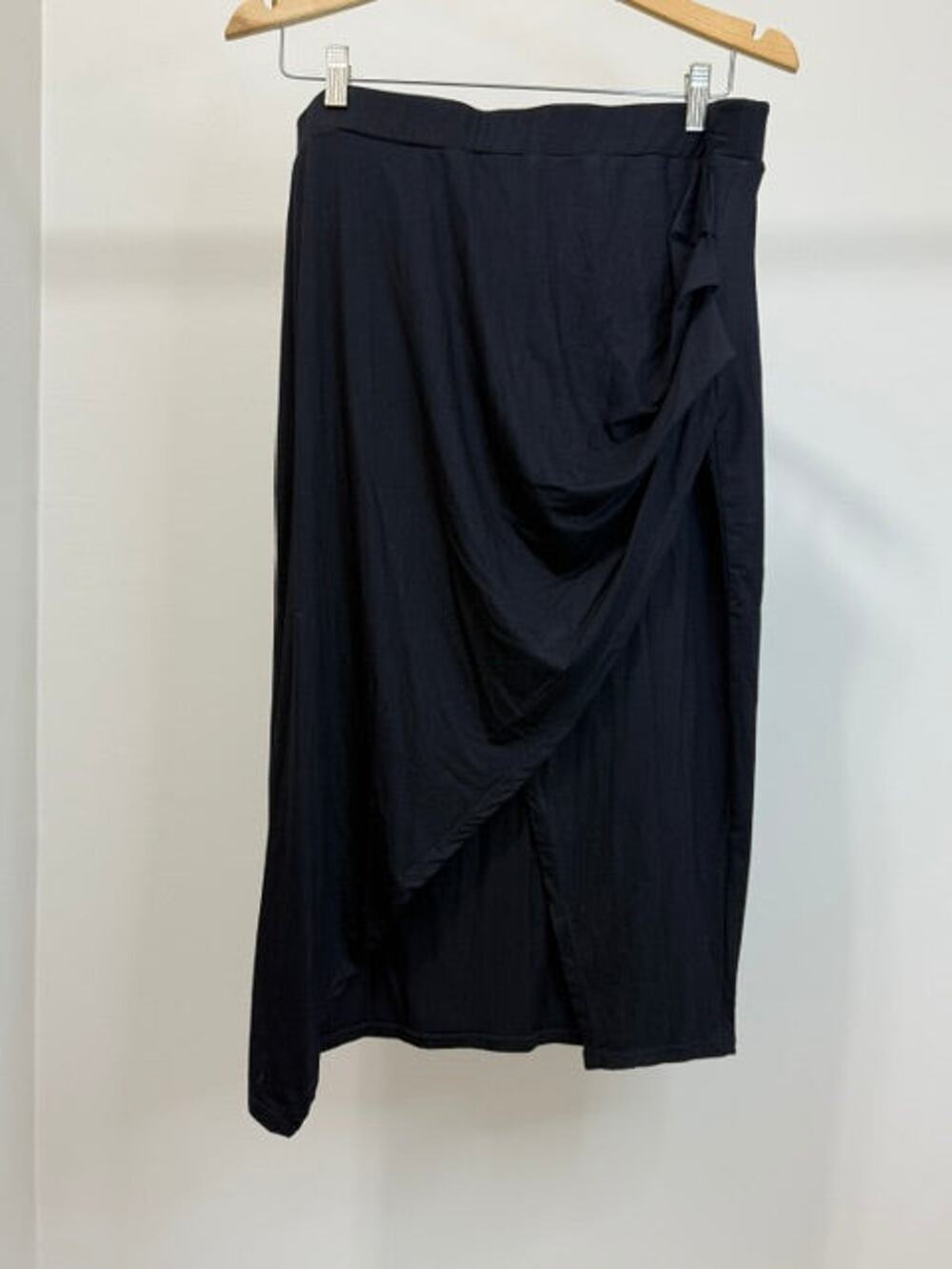 Halara Ruched Split Hem Midi Skirt Black NWT SzXL